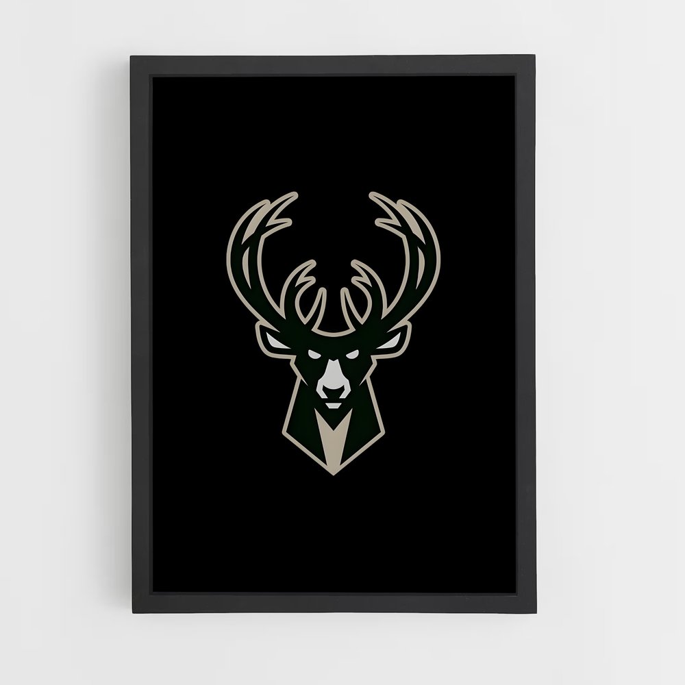 Poster Bucks On Black – affiche Basketball (vue 2)
